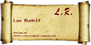 Lax Rudolf névjegykártya